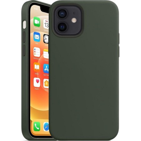 iPhone 12 / 12 Pro hoesje met MagSafe – Mat Groen Siliconen - voor Apple Oplader -
