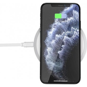 Wireless Fast Charger - Draadloze Oplader voor iPhone/Samsung - 15W - Snellader - Wit
