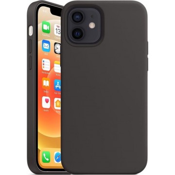 iPhone 12 / 12 Pro hoesje met MagSafe – Mat Zwart Siliconen - voor Apple Oplader -
