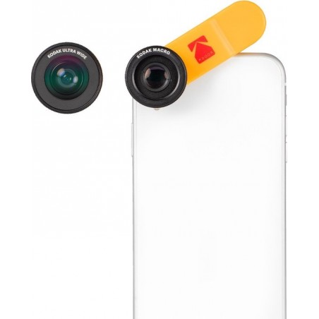 KODAK Smartphone Lens Combo Set met Ultra Wide Angle Lens en Macro Lens - voor o.a. Apple, Samsung & Huawei - Zwart