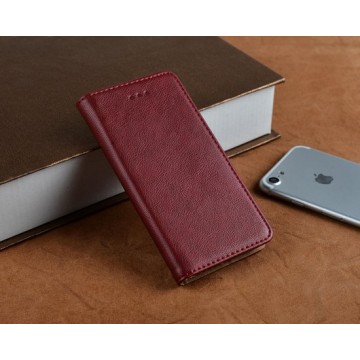 P.C.K. Hoesje/Boekhoesje/Bookcase/Book Rood met magneet sluiting geschikt voor Apple iPhone 6/6s PLUS MET Glasfolie