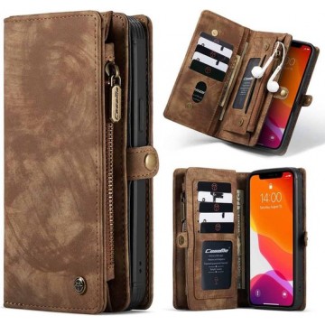 CaseMe Vintage Wallet Case Hoesje iPhone 12 Mini - Bruin