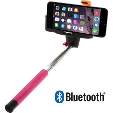 Shop4 - iPhone 6 Plus / 6s Plus - Selfie Stick Bluetooth Roze