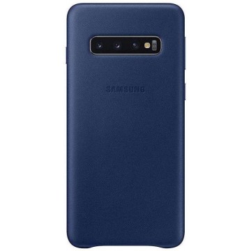 Samsung Lederen Cover - voor Samsung Galaxy S10 - Blauw
