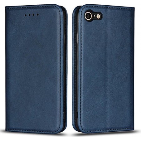 Casecentive Leren Wallet case - Portemonnee hoesje - iPhone 7 / 8 / SE 2020 blauw