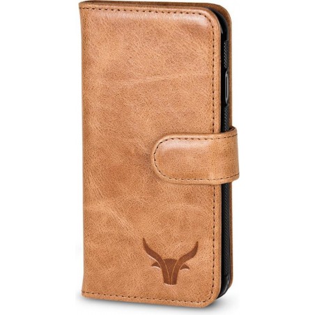 Leder Wallet bookcase cover Apple iPhone X / Xs - Gazzi Cognac