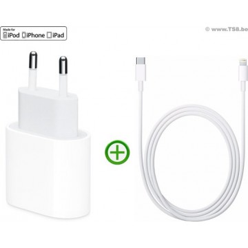 iPhone Lightning naar Usb C Kabel - 2m + 20W USB-C Power Adapter