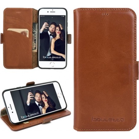 Bouletta - iPhone 6S hoes - Leer WalletCase (Rustic Cognac)