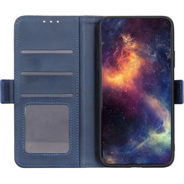 Casecentive Magnetische Leren Wallet case - Portemonnee hoesje - iPhone 12 / iPhone 12 Pro blauw