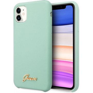 GUESS Vintage Siliconen Backcover Hoesje iPhone 11 - Groen