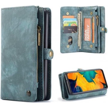 CaseMe Vintage Wallet Case Hoesje Samsung Galaxy A50 / A30s - Blauw