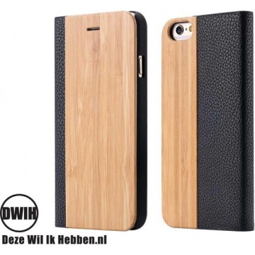Houten flip case, iPhone 7, 8 en SE 2020 Bamboo