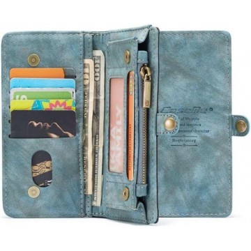CaseMe Vintage Wallet Case Hoesje Samsung Galaxy A70 - Blauw