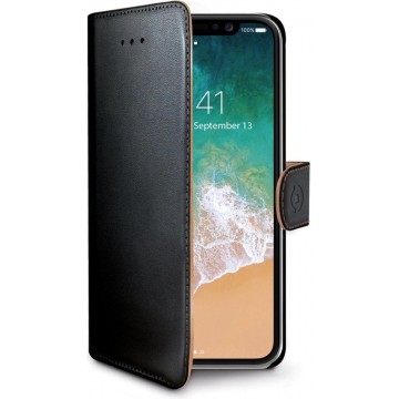 Celly - iPhone XS - Wally Bookcase Black - Openklap Hoesje iPhone XS - Case iPhone