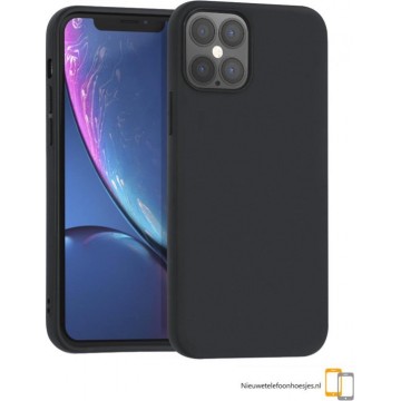 Nieuwetelefoonhoesjes.nl / Apple Iphone 12 Pro Max siliconen backcover hoesje zwart
