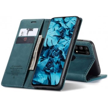 CASEME Samsung Galaxy M31 Retro Wallet Hoesje - Blauw