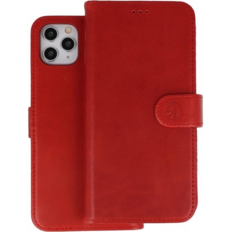 Rico Vitello Echt Lederen Booktype Hosje voor iPhone 11 Pro Max - Rood