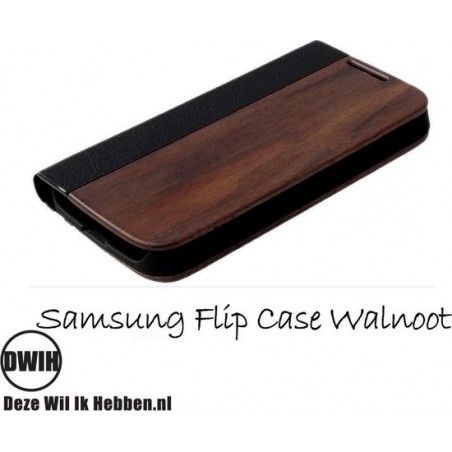 Houten flip case, Samsung Galaxy S20  Walnoot