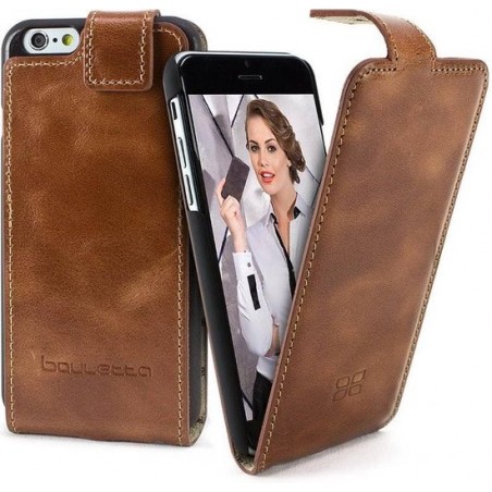 Bouletta - Lederen iPhone SE (2020) - FlipCase hoesje - Rustic Cognac