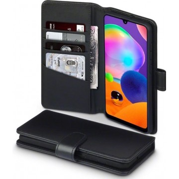 Samsung Galaxy A31 Bookcase hoesje - CaseBoutique - Effen Zwart - Leer