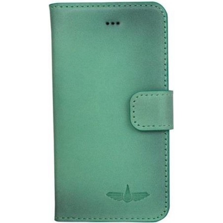 GALATA® Echte Lederen Wallet - Book case voor Samsung Galaxy S6 edge turquoise