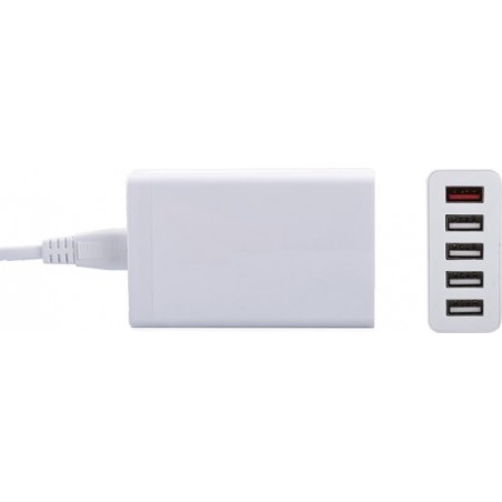 FlinQ 5 poorts usb snellader - Fast charging snellaadstation - snellader universeel - 40W - telefoonlader - tablet lader