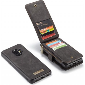 Hoesje voor Samsung Galaxy S9 Plus (S9+), CaseMe 2-in-1 wallet case, 007 serie, zwart
