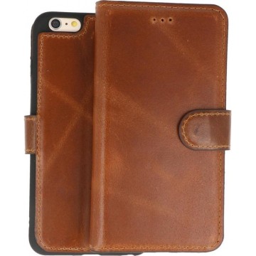 BAOHU Handmade Leer Telefoonhoesje Wallet Cases voor iPhone 6 Plus Bruin