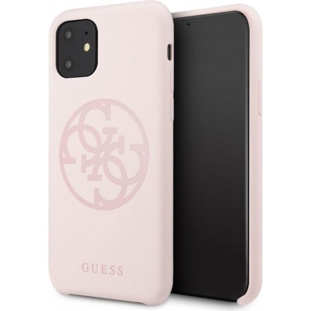 iPhone 11 Backcase hoesje - Guess - Effen Roze - Silicone