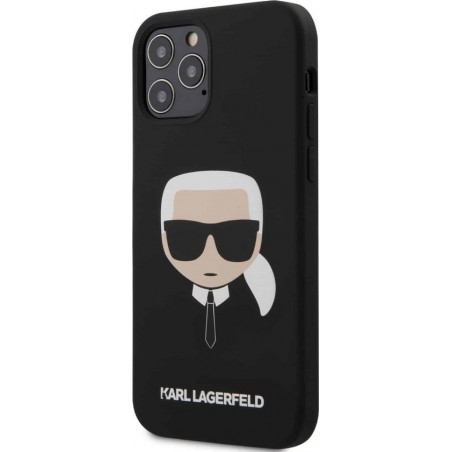 KARL LAGERGELD Karl Siliconen Backcover Hoesje iPhone 12 Pro Max - Zwart