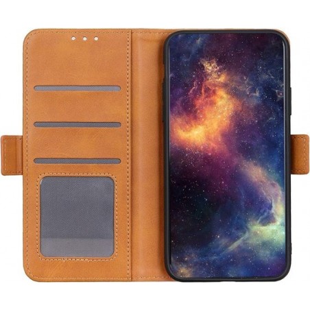 Casecentive Magnetische Leren Wallet case - Portemonnee hoesje - iPhone 12 Mini tan