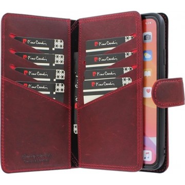 iPhone 11 Bookcase hoesje - Pierre Cardin - Effen Rood - Leer