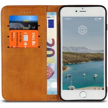 Casecentive Leren Wallet case - Portemonnee hoesje - iPhone 7 / 8 Plus tan
