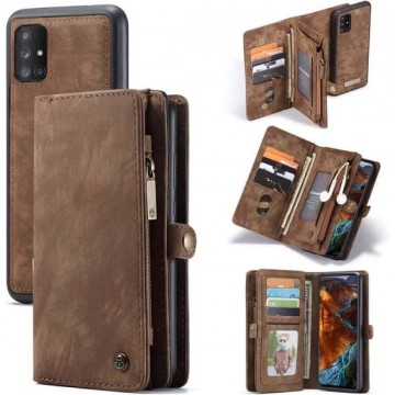 CaseMe Vintage Wallet Case Hoesje Samsung Galaxy A51 - Bruin