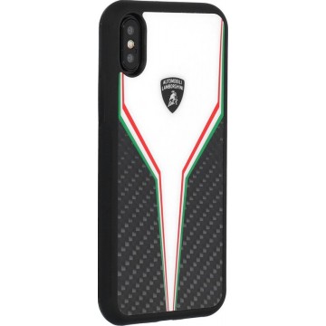 Lamborghini backcover hoesje D2 Serie Apple iPhone X-Xs Wit - Silicone