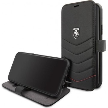 iPhone 11/XR Bookcase hoesje - Ferrari - Effen Zwart - Leer