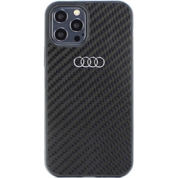 iPhone 12/12 Pro Backcase hoesje - Audi - Effen Zwart - Carbon