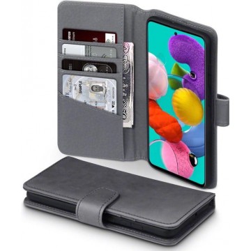 Samsung Galaxy A51 Bookcase hoesje - CaseBoutique - Effen Grijs - Leer