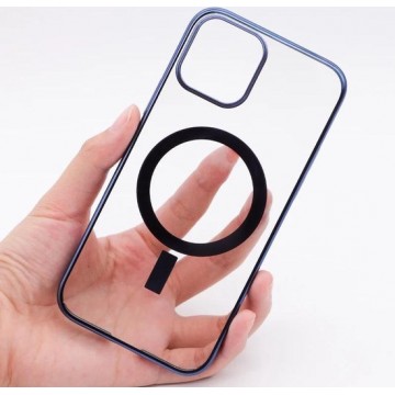 Elegante Hoesje met Magsafe voor iPhone 12 mini - Blauw / Transparant