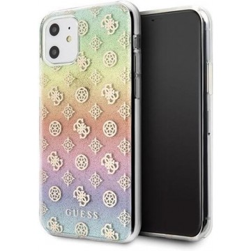 GUESS Glitter Regenboog Backcover Hoesje iPhone 11
