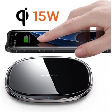 Joyroom Draadloze Oplader 15 watt - zwart - Draadloze thuisoplader - Wireless Charger - Draadloze smartphone oplader