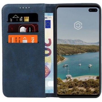 Casecentive Leren Wallet case - Portemonnee hoesje - Samsung Galaxy S10 Blauw
