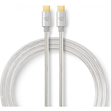 Nedis CCTB64700AL20 USB-kabel 2 m 3.2 Gen 1 (3.1 Gen 1) USB C Aluminium