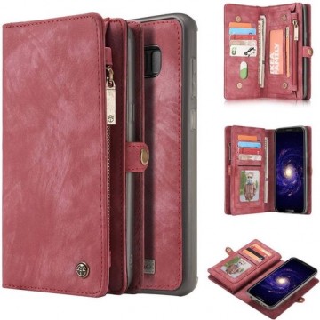 CaseMe Vintage Wallet Case Hoesje Samsung Galaxy S8 Plus - Rood