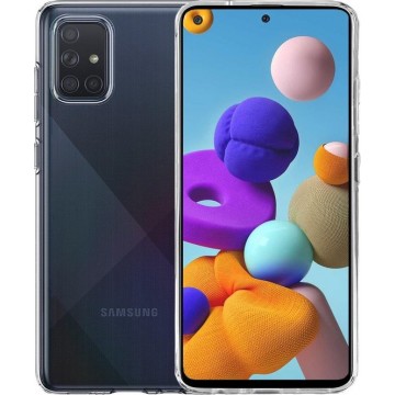 Samsung A51 Hoesje Siliconen Case Back Cover Hoes - Transparant