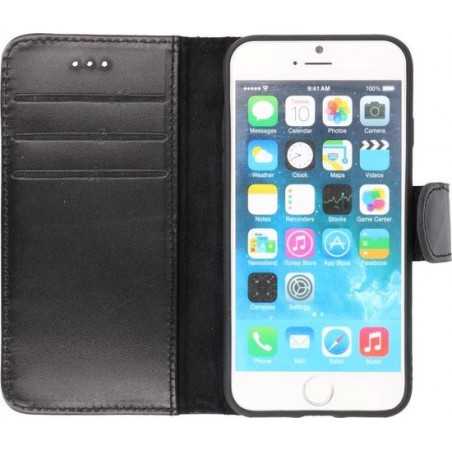Galata Wallet case iPhone 7 / 8 / SE 2020 case echt leer zwart hoesje