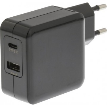 Sweex USB-A en USB-C lader met Smart IC - 4,8A / zwart