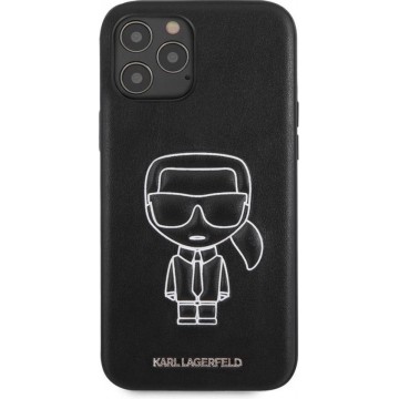 Karl Lagerfeld Embossed Backcover iPhone 12 Pro Max hoesje - Zwart