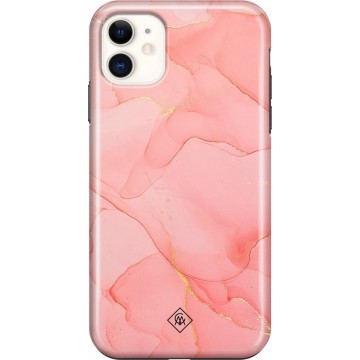 iPhone 11 rondom bedrukt hoesje - Marmer roze