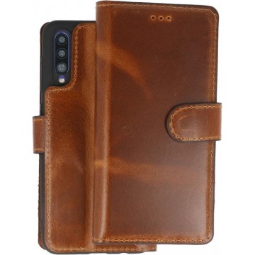 BAOHU Handmade Leer Telefoonhoesje Wallet Cases voor Samsung Galaxy A50 Bruin